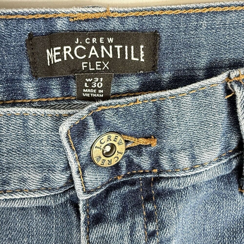 J Crew Jeans Mercantile Flex Slim 31 x 30 Distressed Straight Leg - Picture 6 of 16